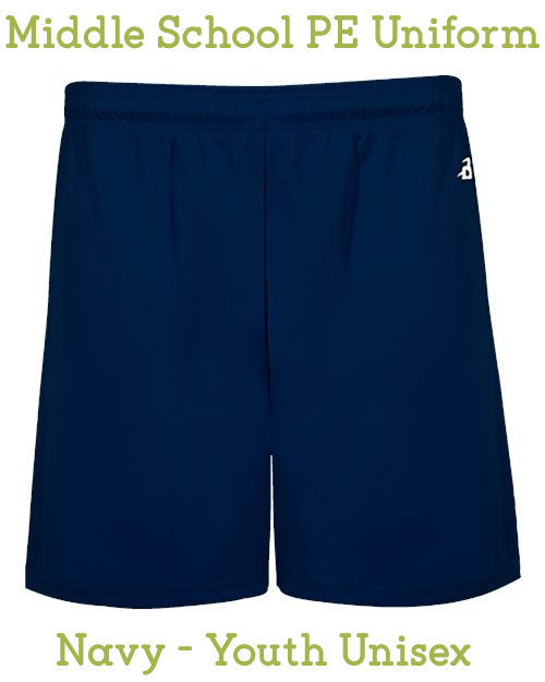 YOUTH UNISEX PE UNIFORM SHORTS- Middle School Only