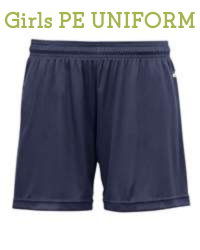 GIRLS YOUTH PE UNIFORM SHORTS-Middle School Only