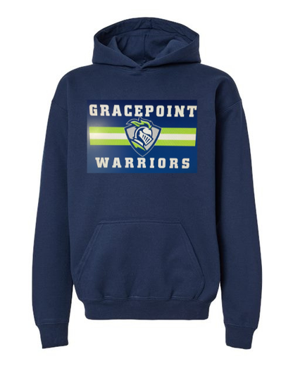 Warrior Stripe Hooded Sweatshirt - NAVY
