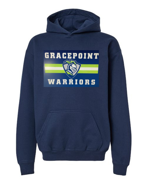 Warrior Stripe Hooded Sweatshirt - NAVY